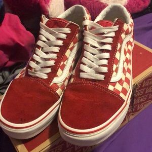Red old skool vans